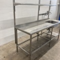 1045662-3 Stainless kitchen bench with sink