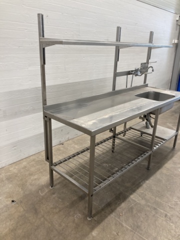 1045662-3 Stainless kitchen bench with sink