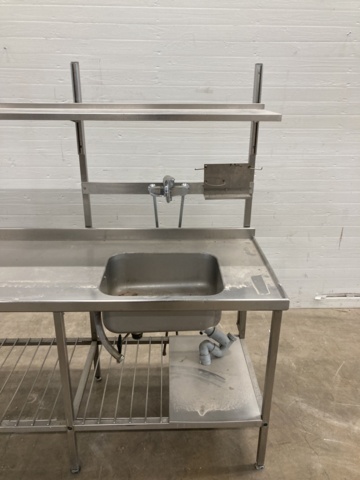 1045662-4 Stainless kitchen bench with sink