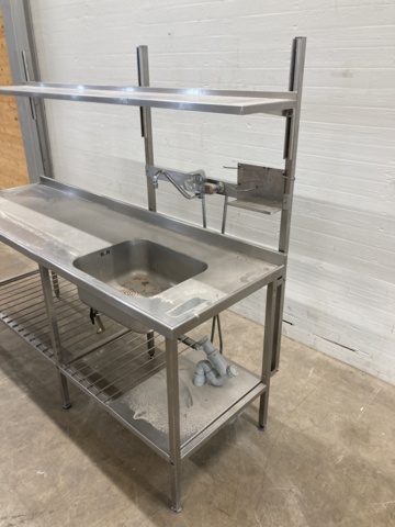 1045662-5 Stainless kitchen bench with sink