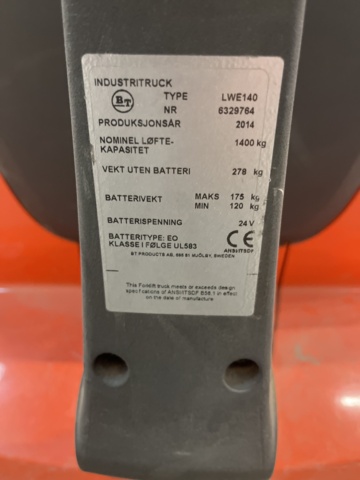 1022187-3 Low lift BT LWE140 -2014