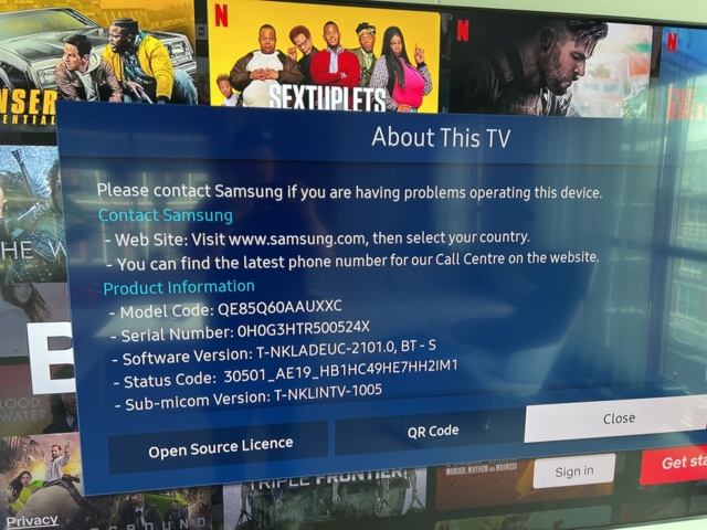 1023784-2 TV Samsung 80" with wall mount