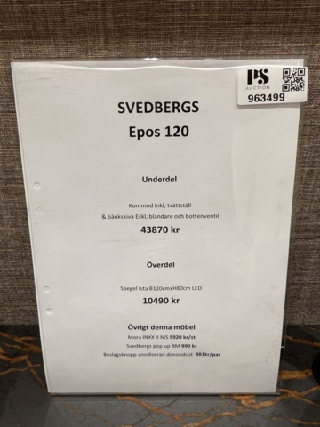 963499-12 Kommod och spegel (Svedbergs Epos 120)