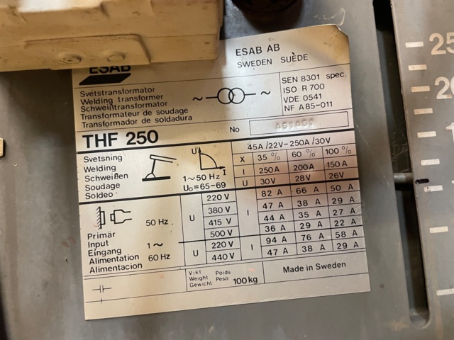 1053097-3 Welding transformer - Esab THF 250