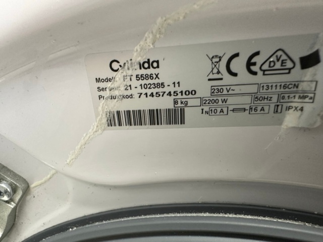 991712-4 Washing machine Cylinda 8 kg FT5586X