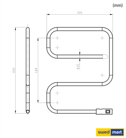 1053488-6 Brage chrome Towel dryer - sw1628 / chrome