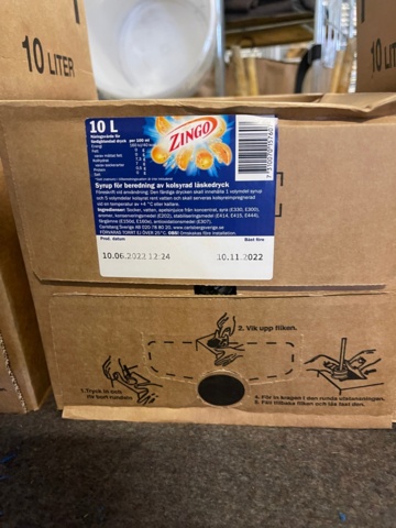 898131-3 Soft drink BIB 5 pcs per 10 litres. 3 pcs Zingo, 1 pc Pepsi, 1 pc Pepsi Max. Ok date