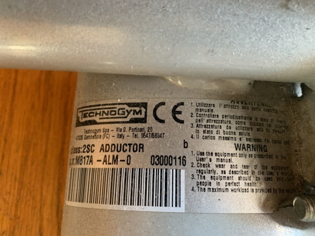 993053-5 Gym machine TechnoGym Adductor