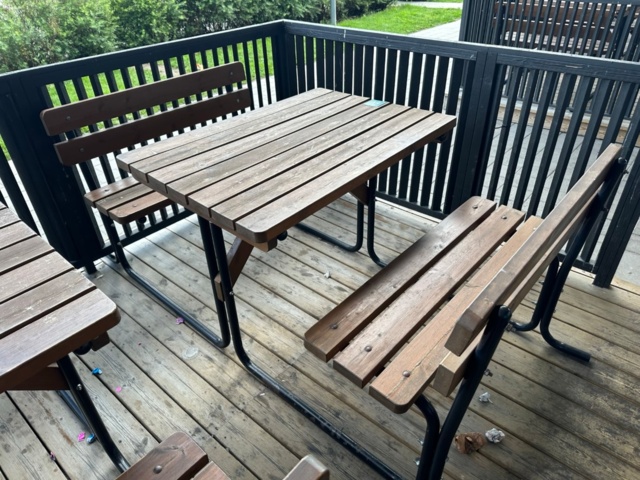 991919-4 Picnic tables (14) with fixed benches