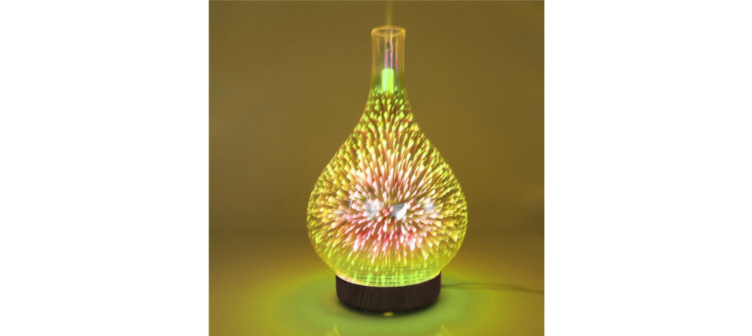 1055965-1 3 pcs Nebulizing diffuser in 3D glass / reflective wood