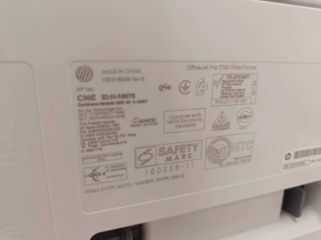 929273-10 Printer HP OfficeJet Pro 7730