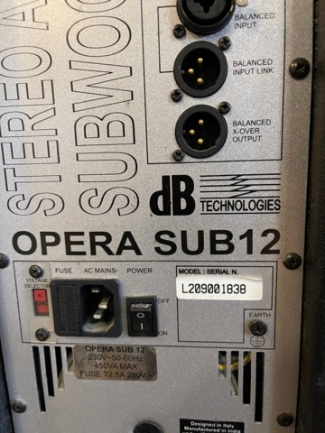 898219-5 Active Subwoofer db Opera 12