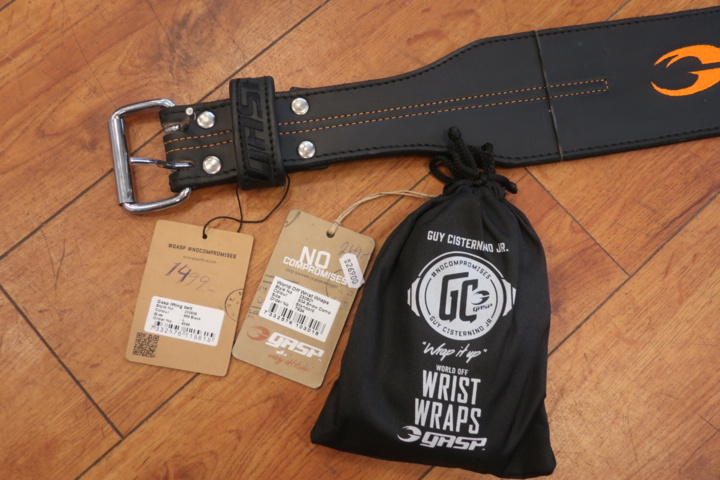 1029536-2 GASP lifting belt size L and wrist wraps