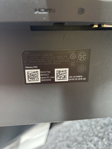 958502-7 Computer monitors 2 pcs Dell 27" P2722H