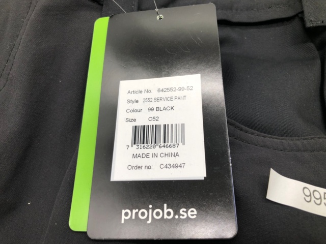 1062896-8 4 pcs ProJob work pants C52 - Shipping included (995)