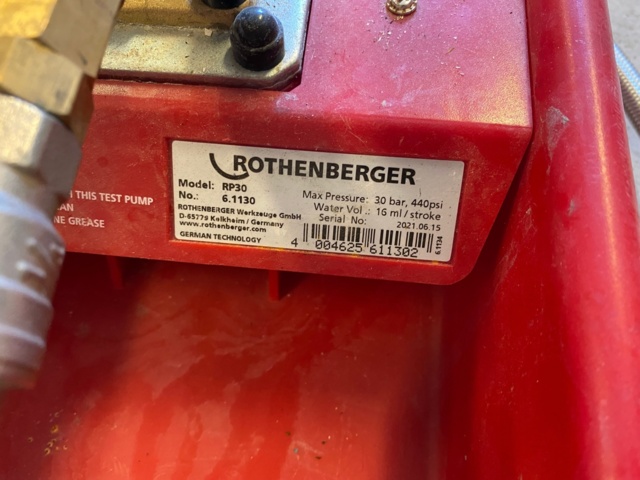 1062922-2 Test pressure pump Rothenberger RP30