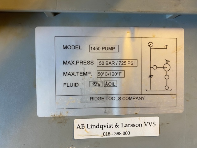 1062924-2 Test pressure pump Ridgid 1450