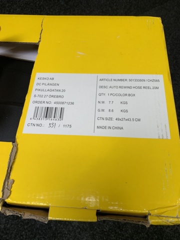 1062221-4 Slangvinda FXA 20m Med Väggfäste Automatisk Upprullning