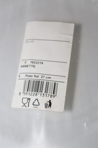 1063760-2 Porcelain plates, white, 27 cm, 30 pcs