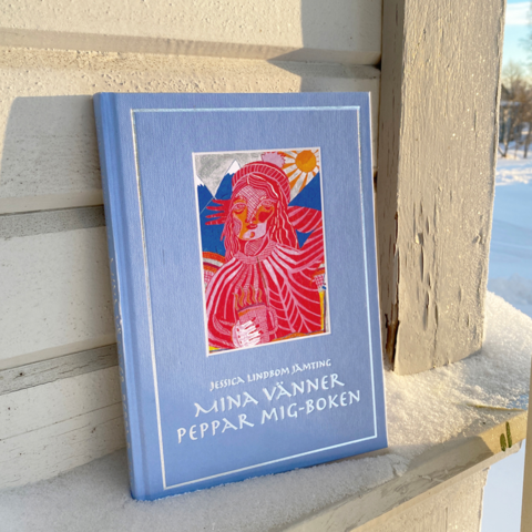 1064565-5 Original painting and signed copy of the book "My friends pep me" from the artist Jessica Jämting.