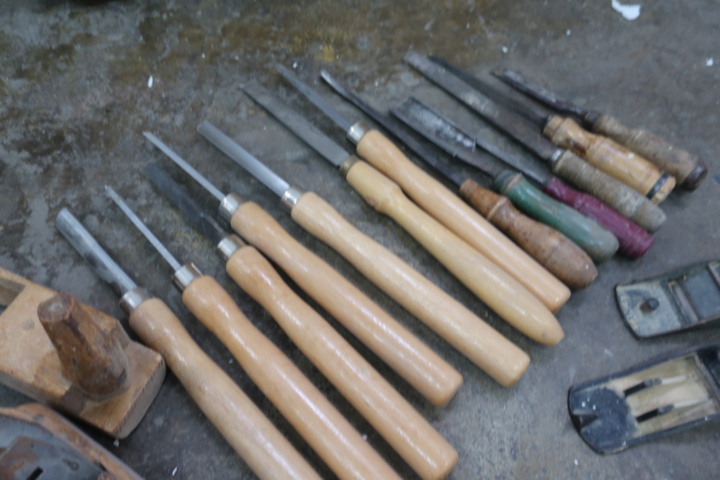 1029510-5 Various wooden tools and Parkside organization set