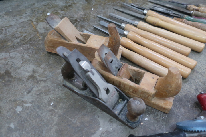 1029510-7 Various wooden tools and Parkside organization set