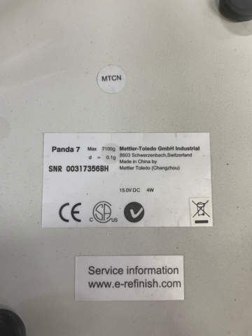 1049079-5 Mettler-Toledo mixing scale, max 7100 grams