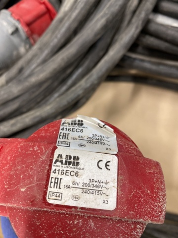 1072591-6 5 pcs 3-phase extension cables 16A