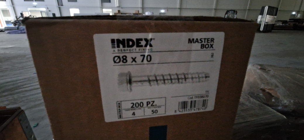 1072689-5 5 boxes Index concrete screw 8x70, tot 250 screw