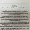 869115-6 iPad Pro 11" 512GB, 4th gen / incl. Apple Pencil, 2nd gen (new in box)