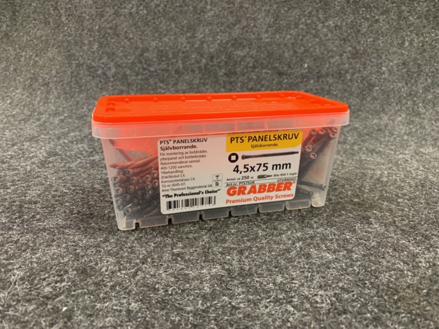 1072907-2 11 Packs of panel screws 4.5x75mm, Grabber