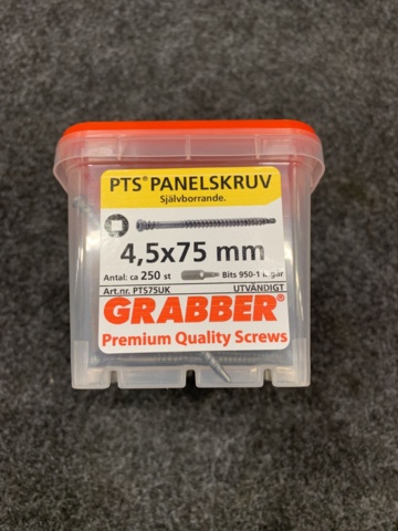 1072907-3 11 Packs of panel screws 4.5x75mm, Grabber