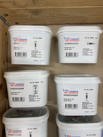 1072948-3 Gypsum expander, wing screw, lightweight concrete plug, bit & extender, Thuresson Fastening