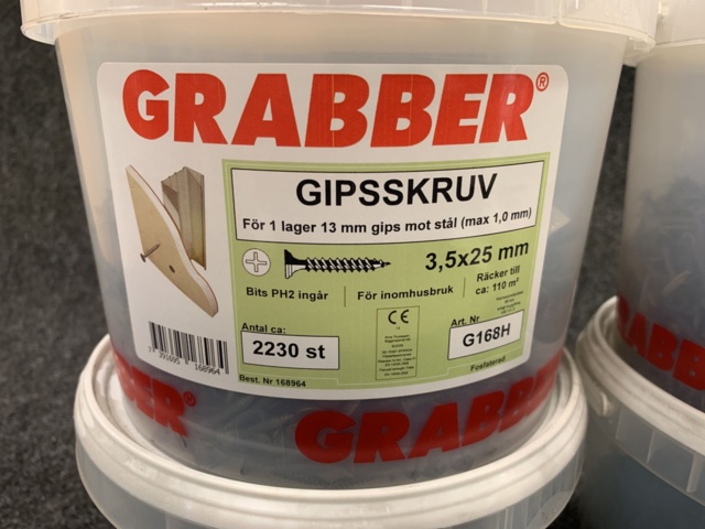 1072936-2 4 Packs plaster screws 3.5x25mm, Grabber