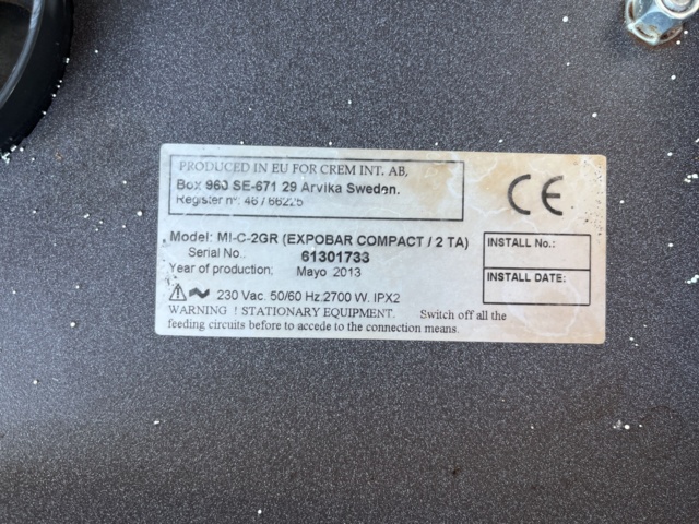 1013294-8 Coffee machine Expobar MI-C-2GR - 2013