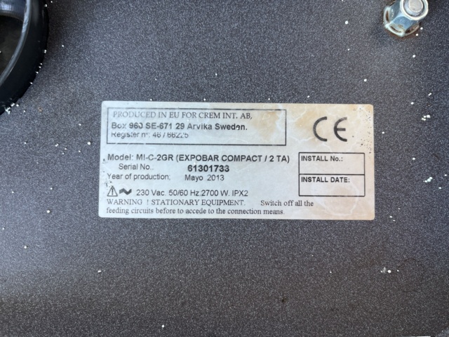 1013294-7 Coffee machine Expobar MI-C-2GR - 2013