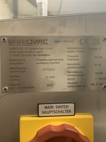 1075030-2 Packaging machine Variovac Optimus Skin -2020