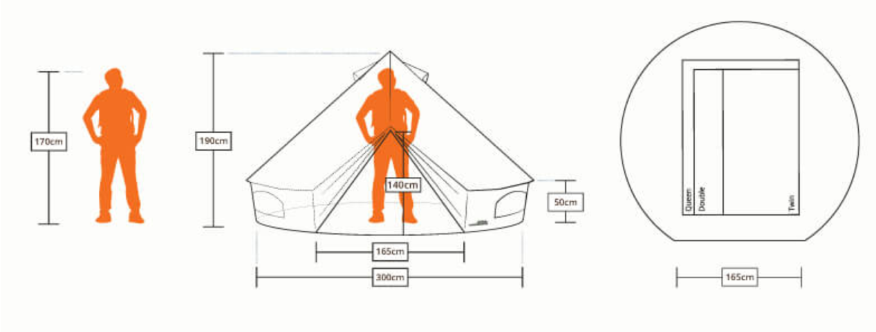 1075032-4 Canvas tent, 'Canvascamp 300 Ultimate Pro Tech'