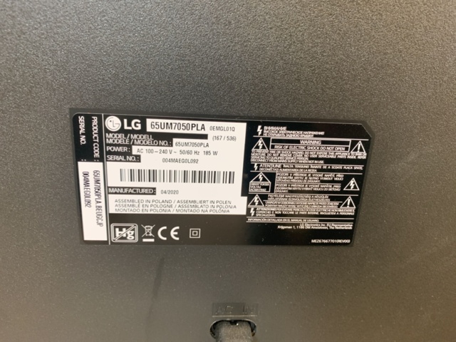 1036690-5 TV LG 65" 65UM7050PLA