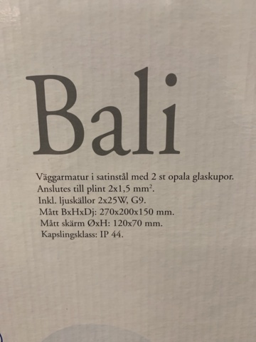 1076679-3 2 wall lights Malmbergs Bali