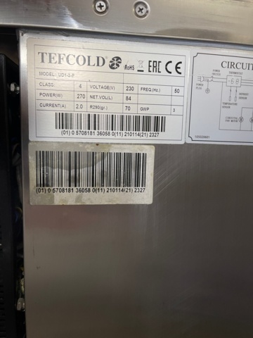 899589-6 Grill cooling bench for 3 GN 1/1 tins Tefcold - UD1-3 - P Cooler/Freezer drawer - 116 liters