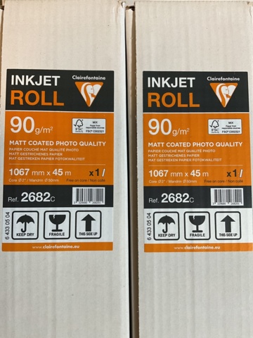 1061198-3 Printer paper on a roll and cardboard tube