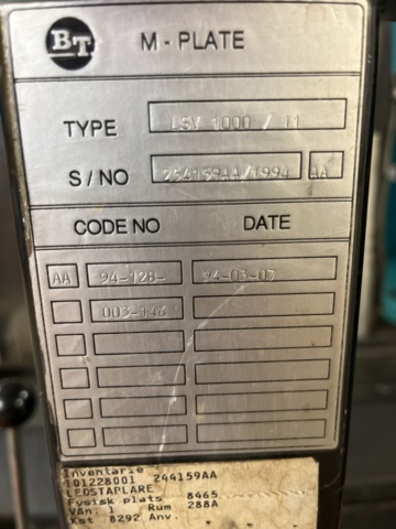 1060808-12 Track stacker, BT LSV 1000/11