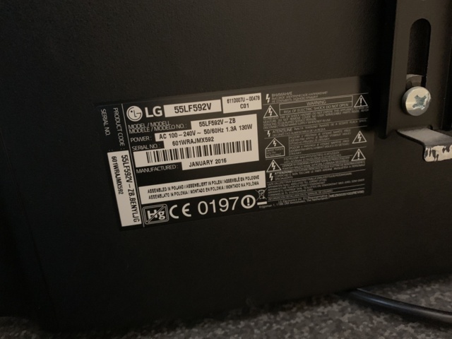 993076-5 Smart TV 55" LG 55LF592V with chromecast