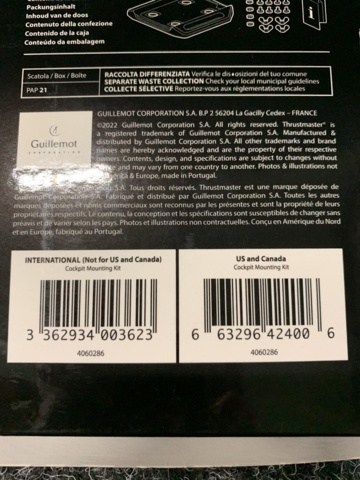 1054492-3 Thrustmaster T818 - Cockpit Mounting Kit