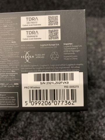 1054495-3 Logitech G Pro Wireless Gaming Mouse (Black)