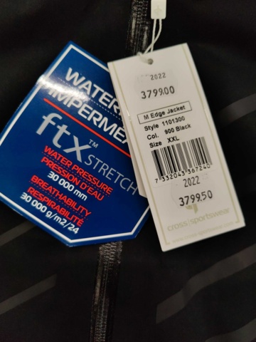 1078955-2 Rain jacket Cross Sportswear M Edge Jacket Men XXL