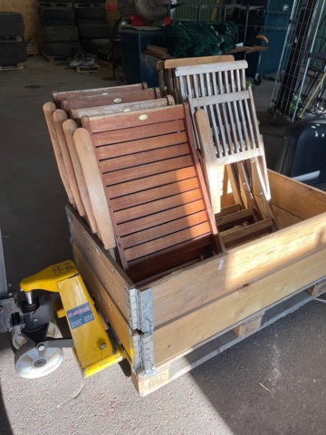 1069123-3 Position chairs from Jutlandia 4 pcs with cushions and 3 folding chairs