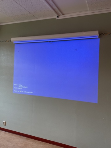 998780-28 Large screen projector with sound system & project screen.