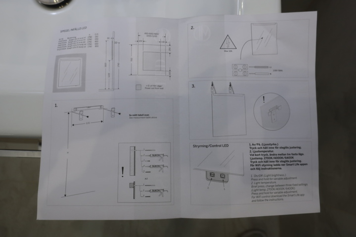 1029755-10 Bathroom mirror with integrated lighting 60x70cm, Macro Design